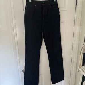 KHAITE Women's Black Straight Leg Jeans